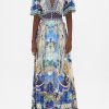 Fashion Camilla | Camilla | Views Of Vesuvius Shaped Waistband Dress With Flutter Sleeve