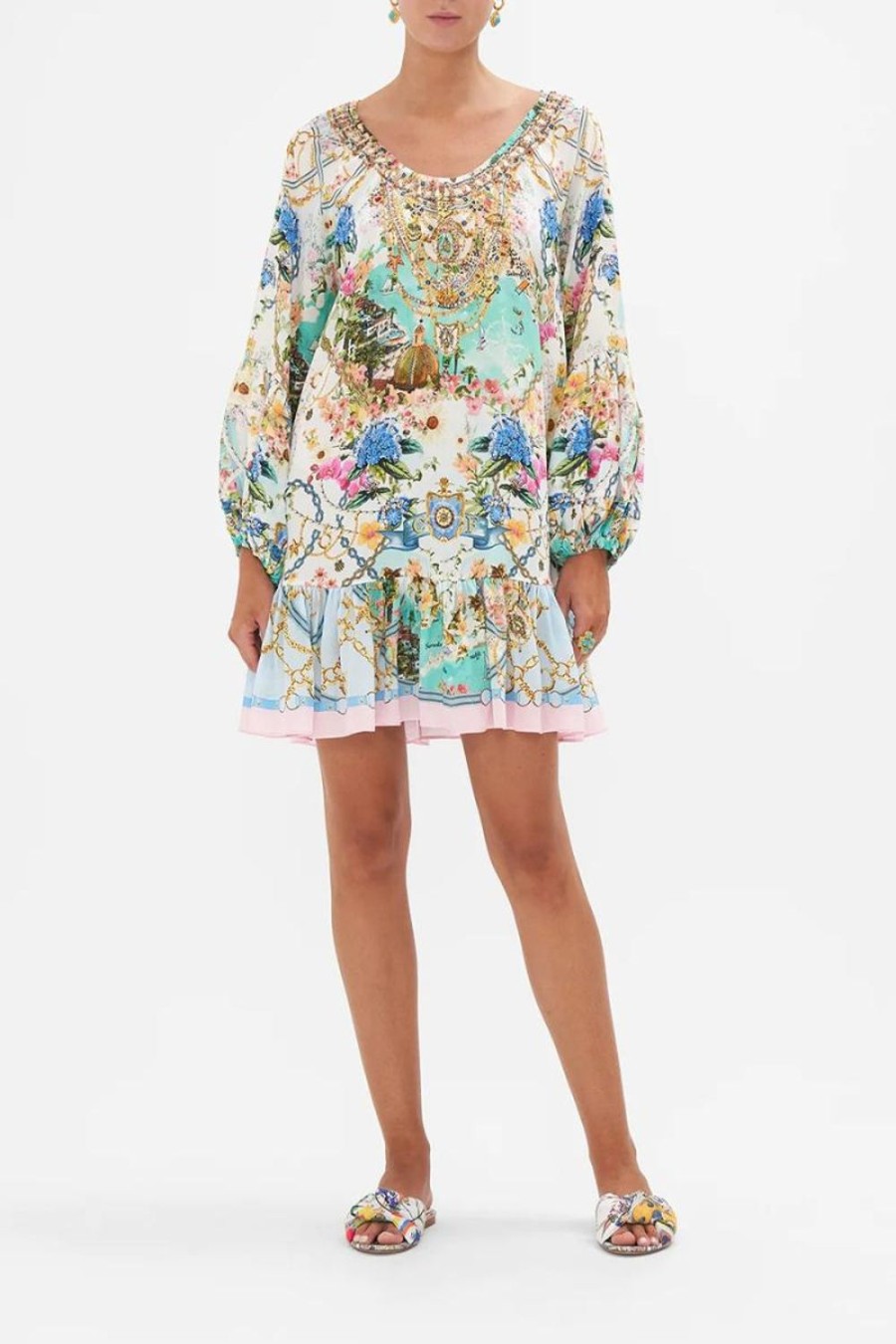 Fashion Camilla | Camilla | Amalfi Lullaby Blouson Sleeve A Line Frill Dress