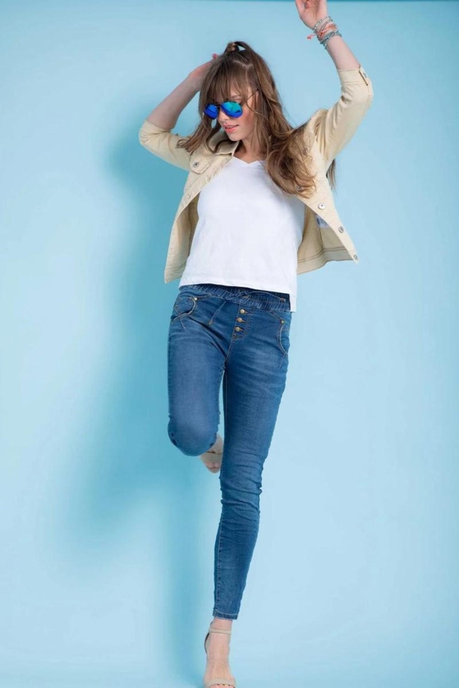 Fashion Bianco | Bianco | Olivia Jeans | Medium Blue