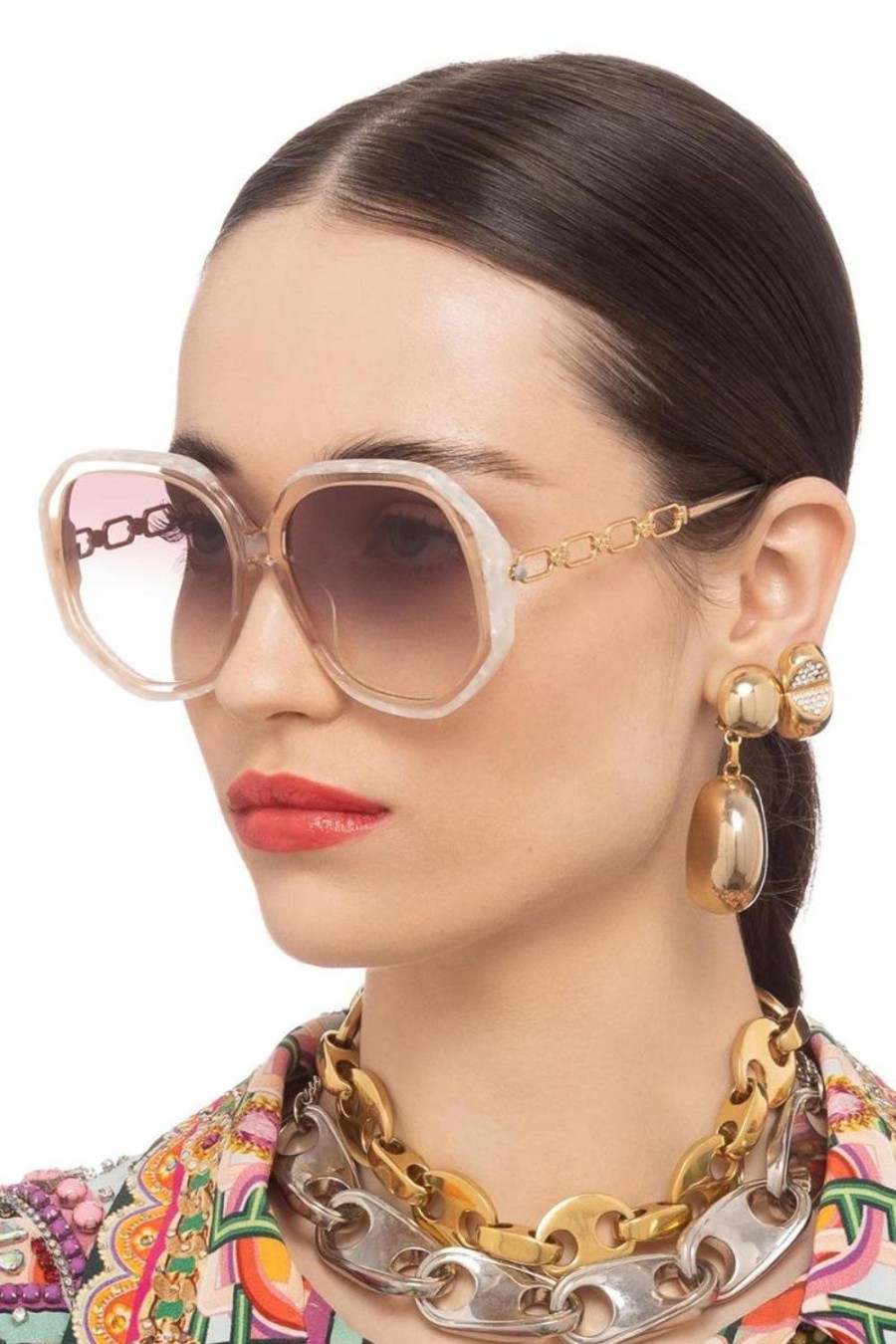 Accessories Camilla | Camilla | The Matriach Sunglasses | Pink/Ivory Marble