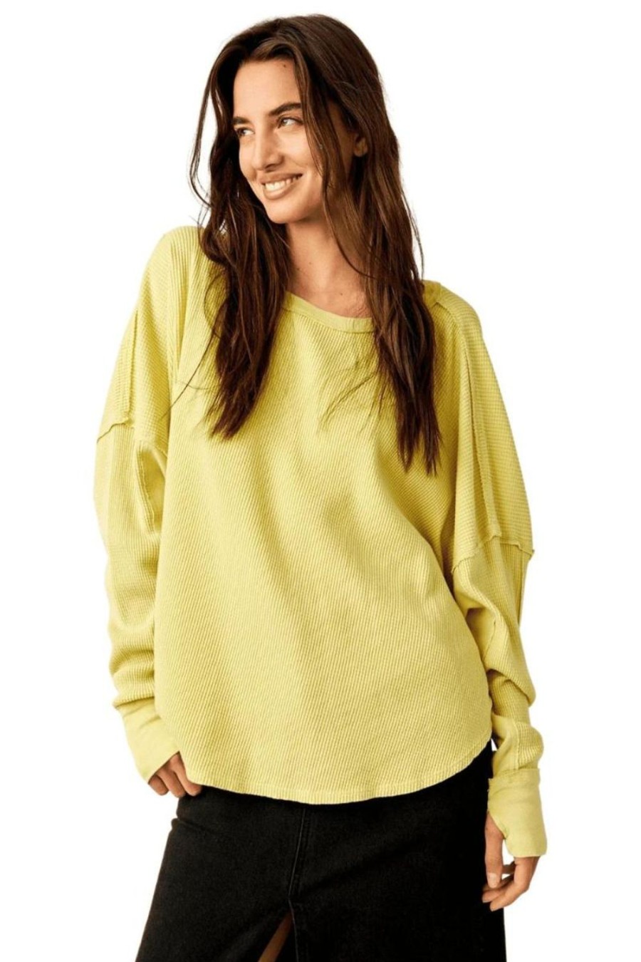 Fashion Free People | Free People | Microphone Drop Thermal | Lemon Grass