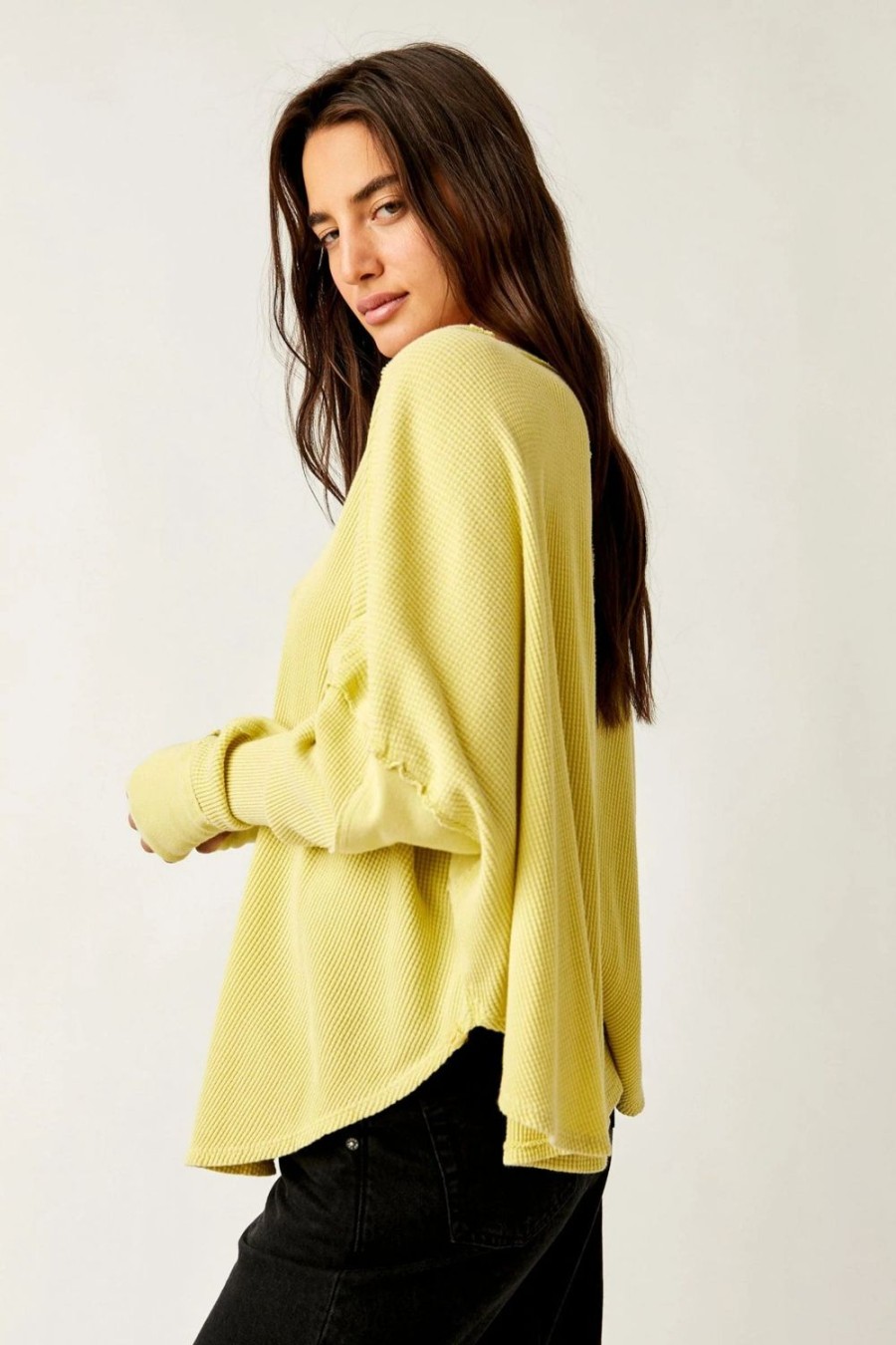 Fashion Free People | Free People | Microphone Drop Thermal | Lemon Grass