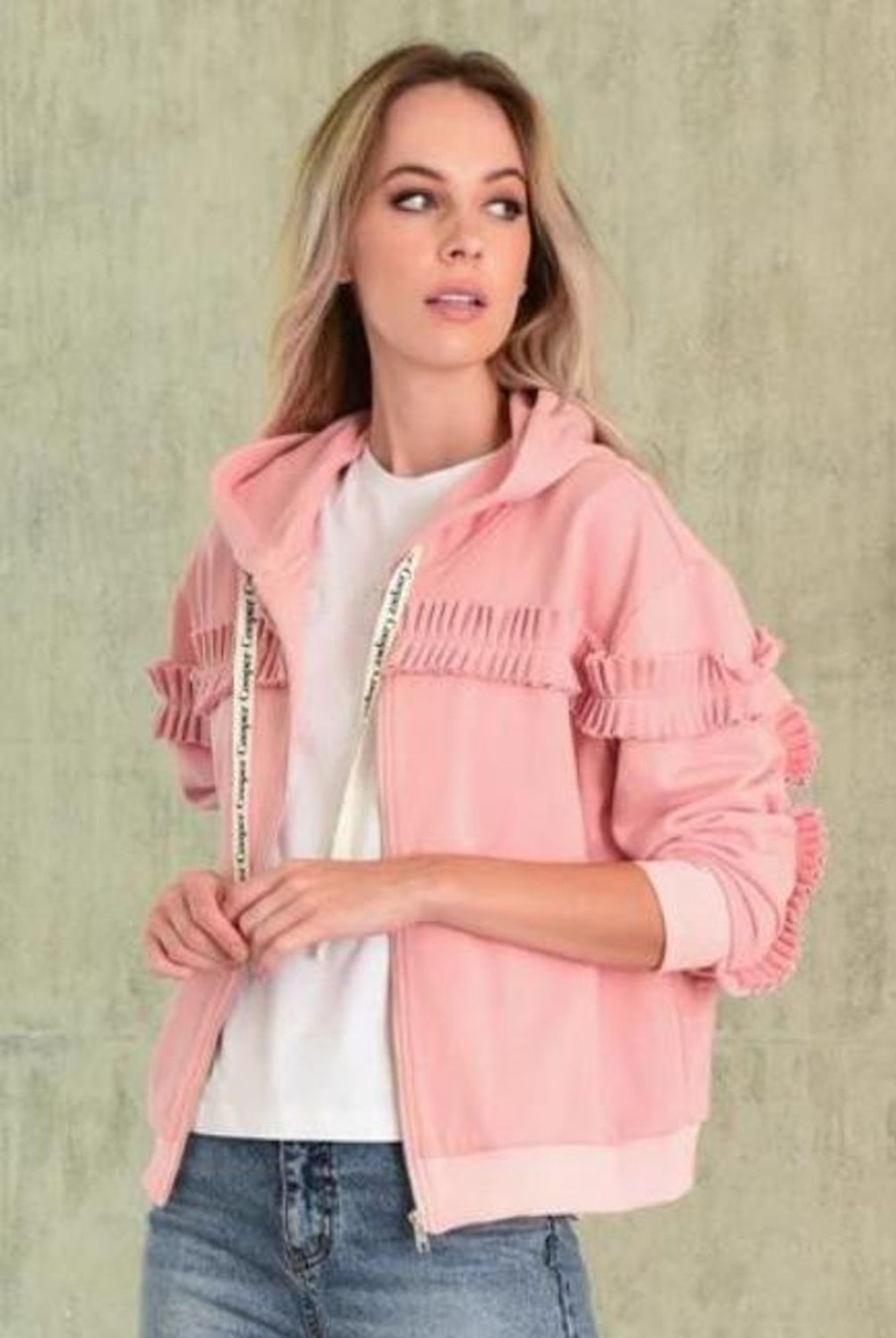 Fashion Cooper | Cooper | Ruff Around The Edges Hoodie In Pink