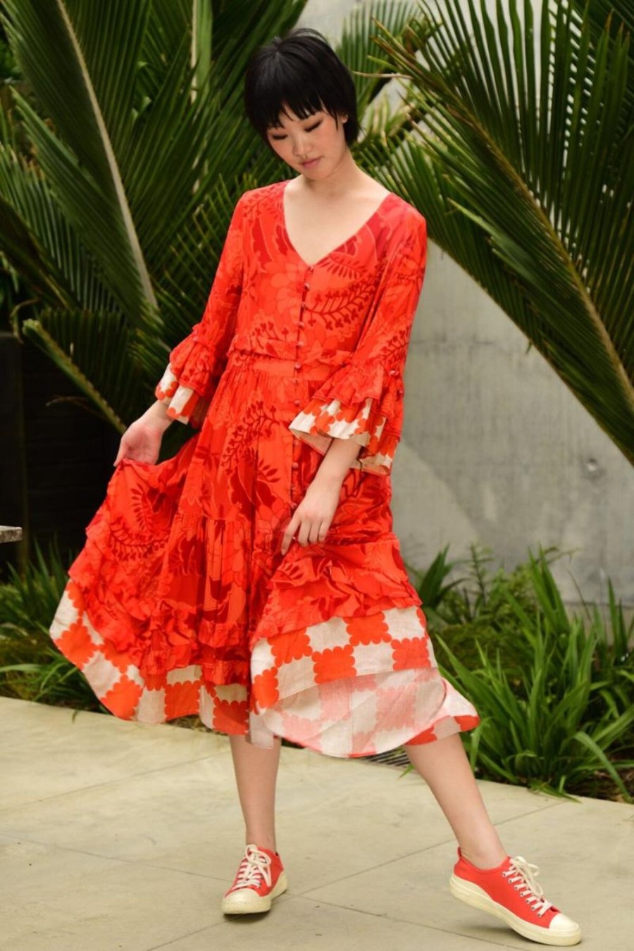 Fashion Cooper | Cooper | A Frilling Repeat Dress | Coral Floral