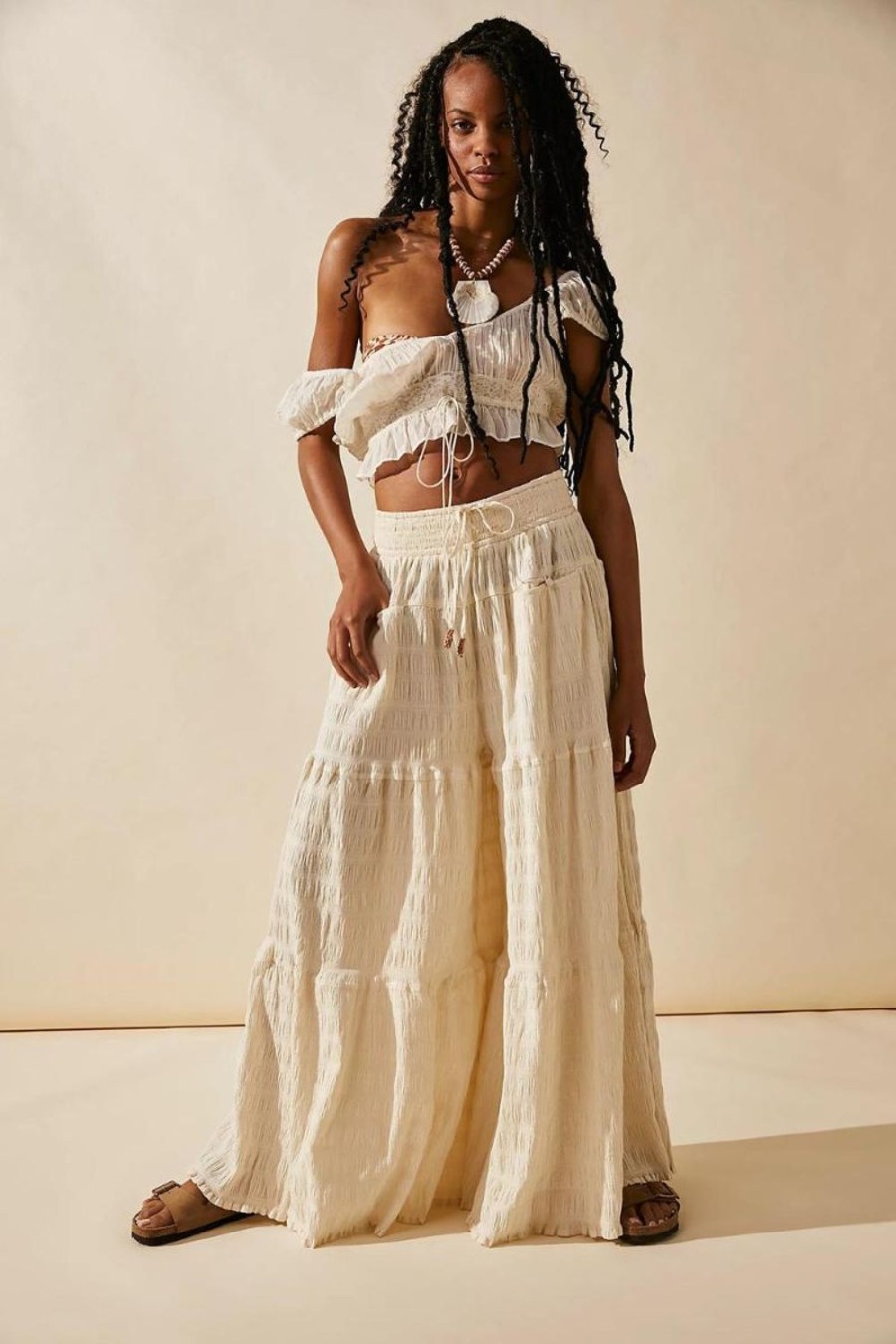 Fashion Free People | Free People | In Paradise Wide Leg Pant | Ecru