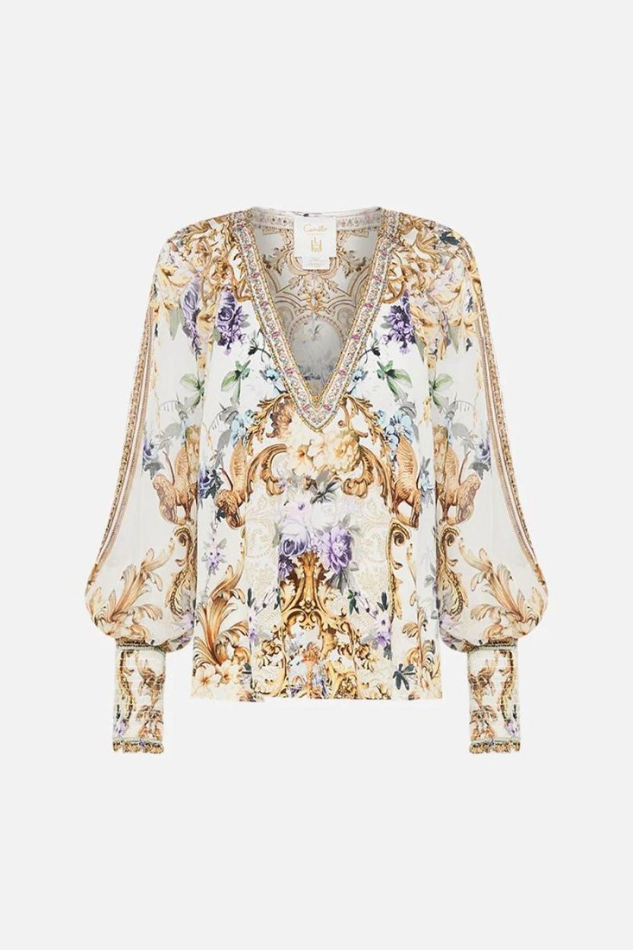 Fashion Camilla | Camilla | Palazzo Play Date Shirred Cuff Blouse