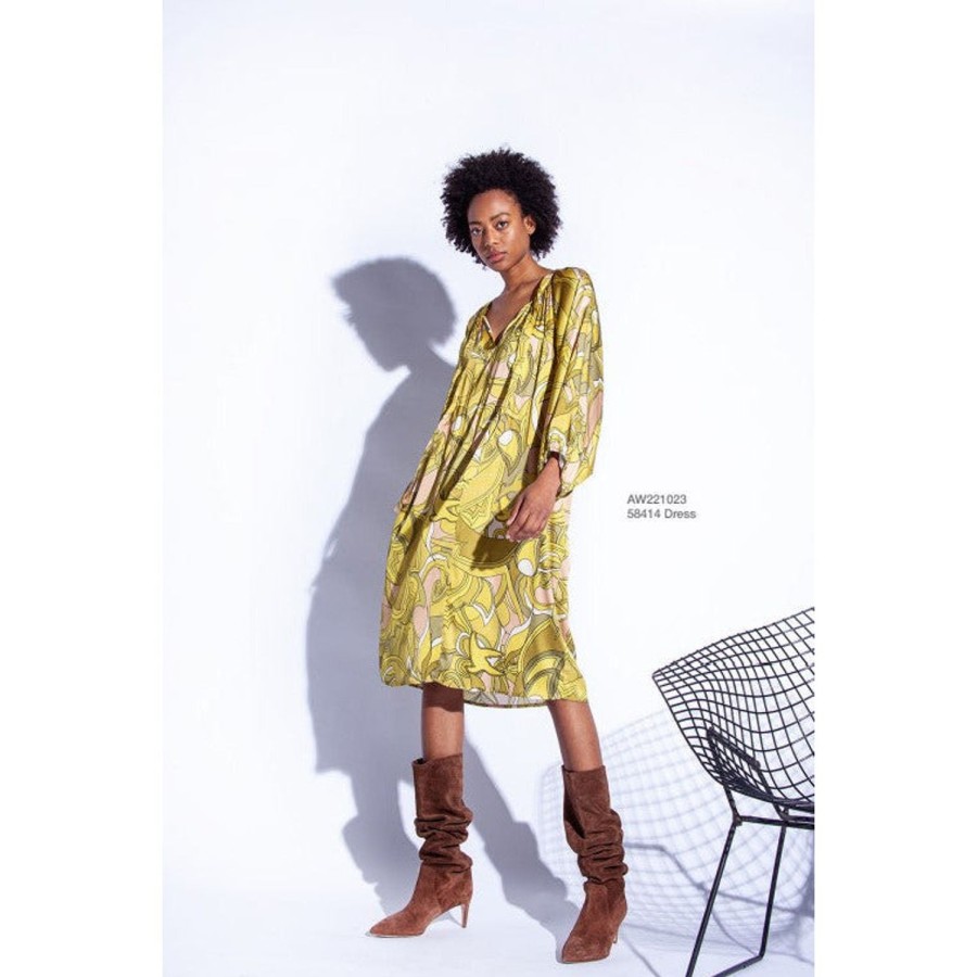 Fashion Funky Staff | Funky Staff | Laya Psychedelic Dress | Warm Olive