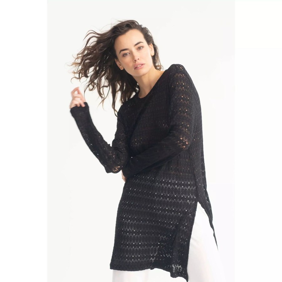 Fashion Mela Purdie | Mela Purdie | Maxi Sweater | Crochet Lace | Black