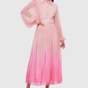 Fashion Leo Lin | Leo Lin | Cassie Tie Neck Midi Dress Ombre Pink