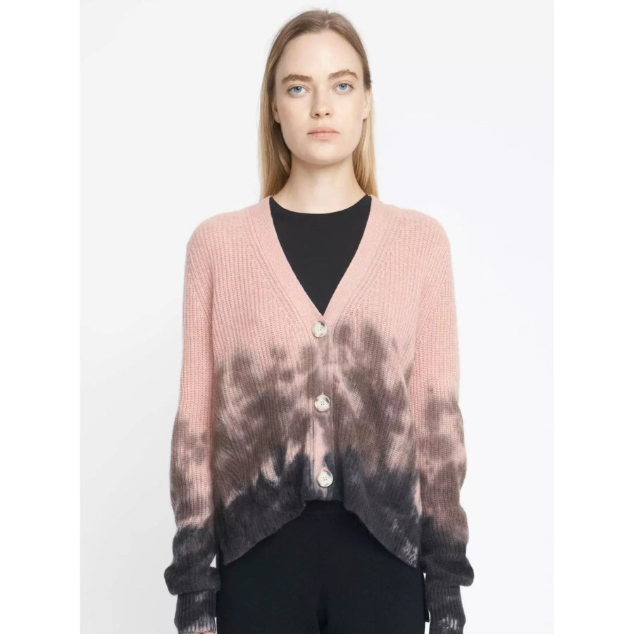 Fashion Aleger Cashmere | Aleger Cashmere | Cashmere Blend Cardigan | Blush Dip Dye