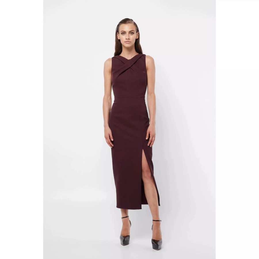 Fashion Mossman | Mossman | Virtuous Midi Dress | Burgundy