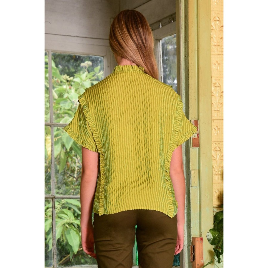 Fashion Coop | Coop | Frill Got It Right Top | Chartreuse