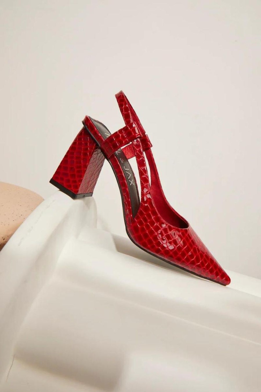 Accessories Hael & Jax | Hael & Jax | Rio Heel | Ruby Patent Lizard