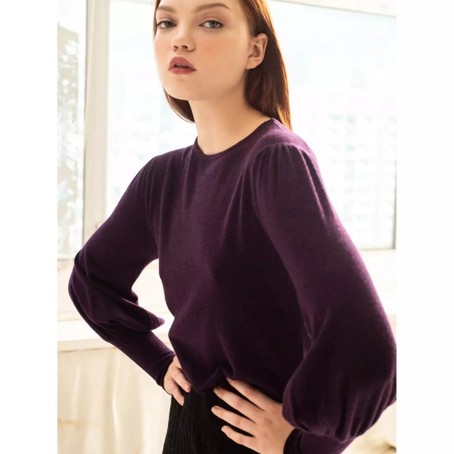 Fashion Aleger Cashmere | Aleger Cashmere | Cashmere Blend Crew | Port