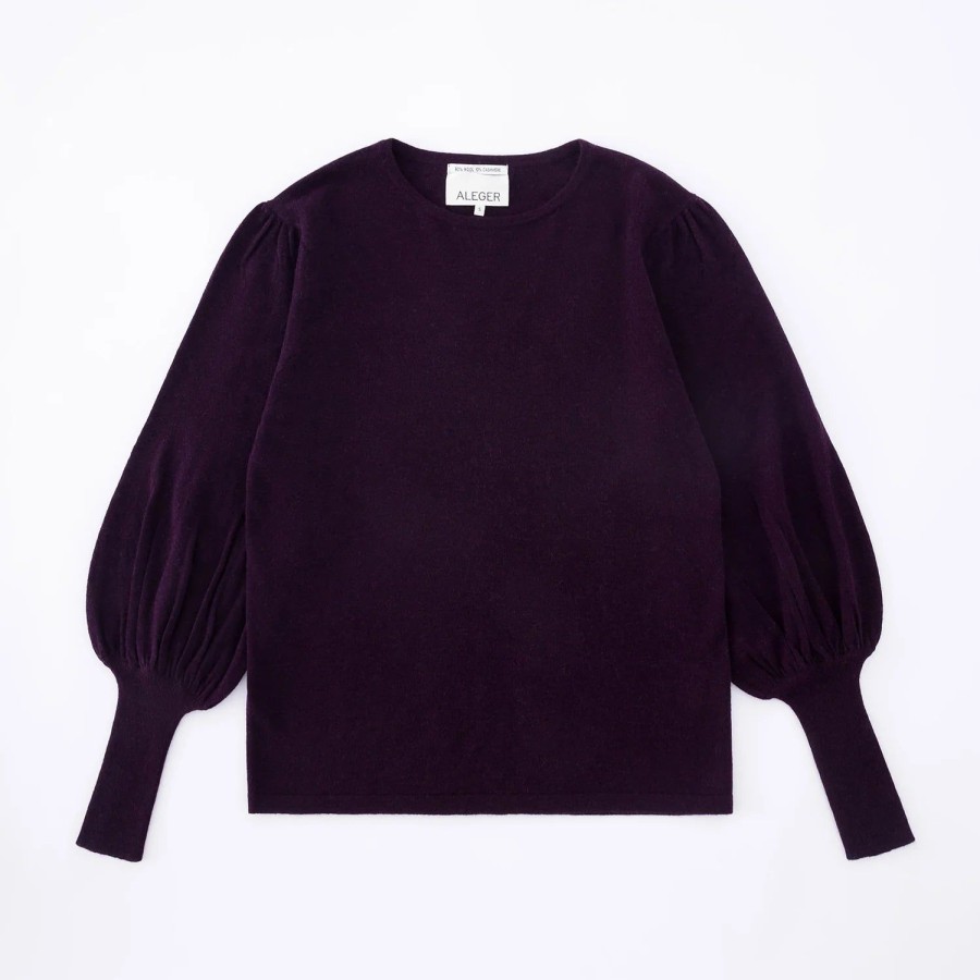 Fashion Aleger Cashmere | Aleger Cashmere | Cashmere Blend Crew | Port