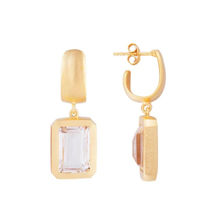 Accessories Fairley | Fairley | Crystal Cocktail Earrings Ss970Gp