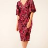 Fashion Sacha Drake | Sacha Drake | Crown Ruby Faux Wrap Dress | Ruby Floral Mosaic