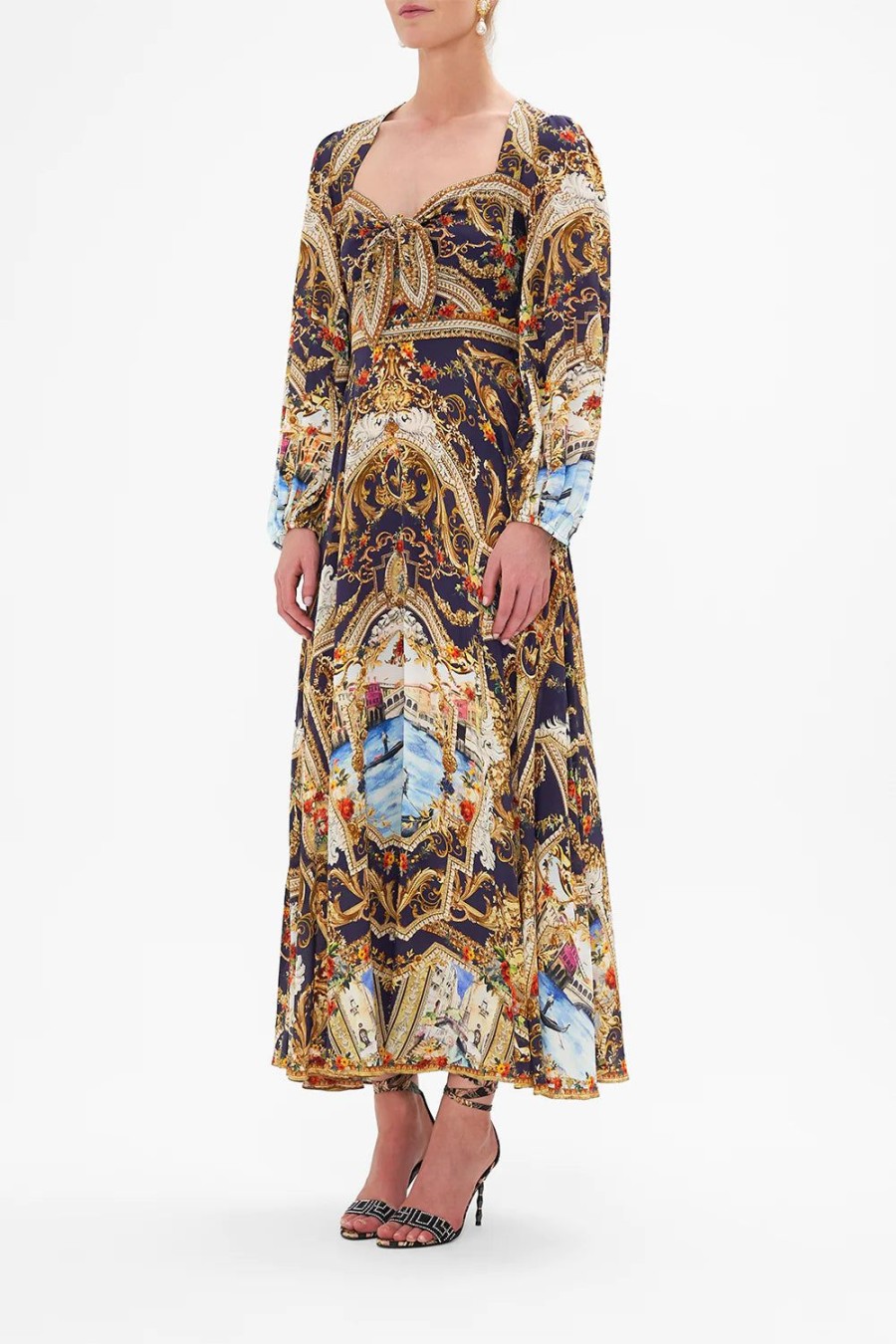 Fashion Camilla | Camilla | Venice Vignette Tie Front Mid Sleeve Dress