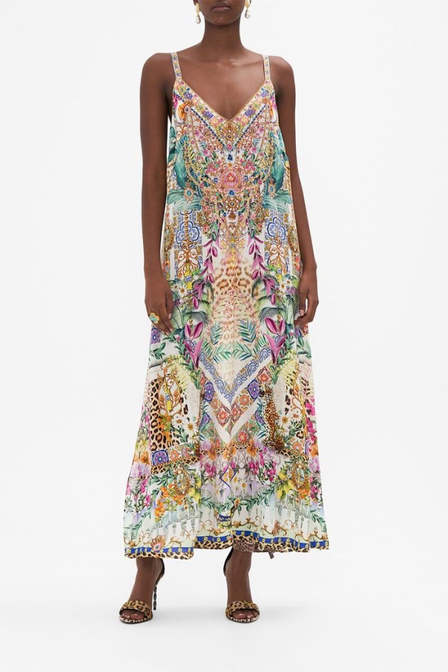 Fashion Camilla | Camilla | Flowers Of Neptune V Neck Midi Slip Dress