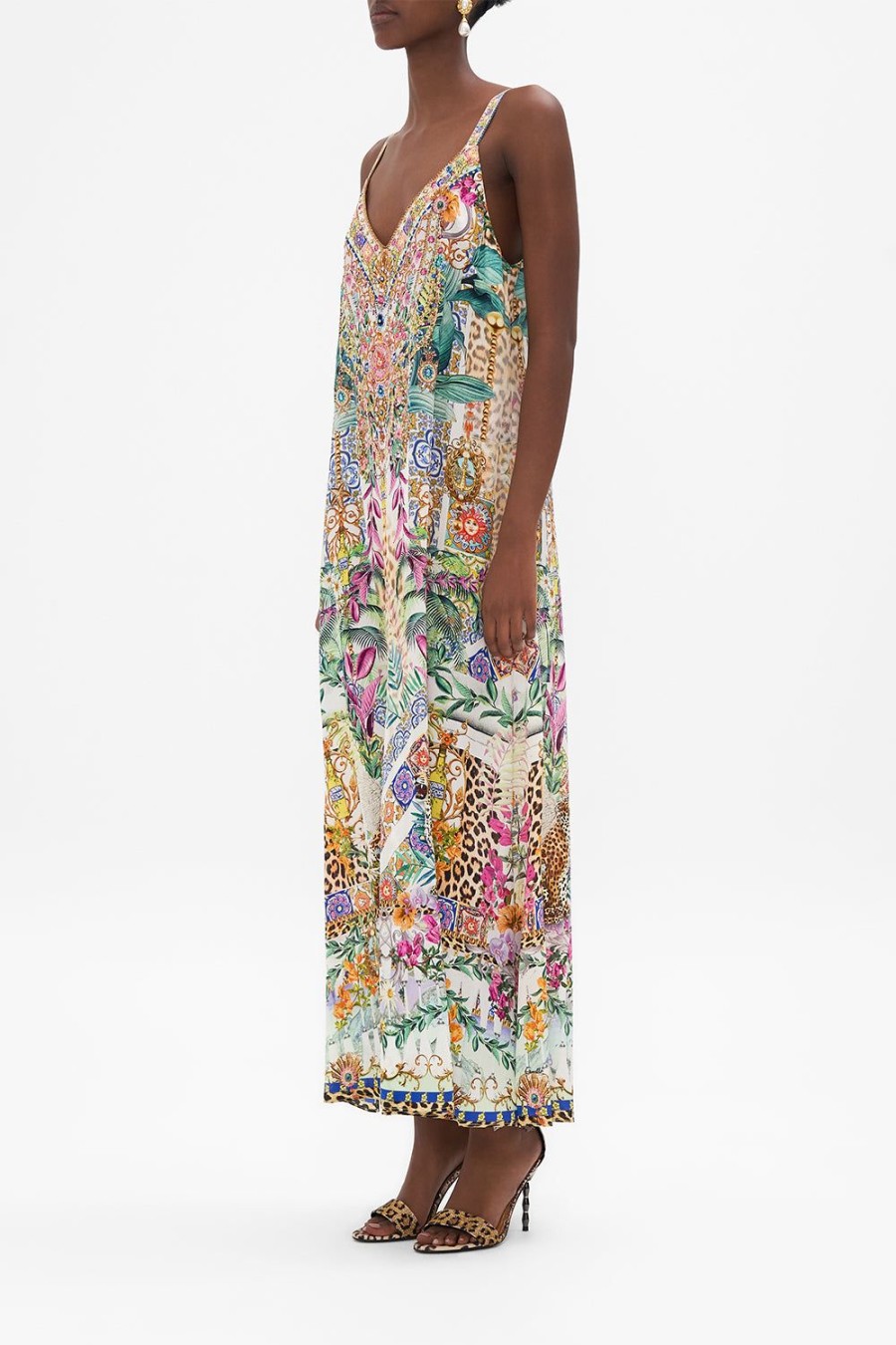 Fashion Camilla | Camilla | Flowers Of Neptune V Neck Midi Slip Dress