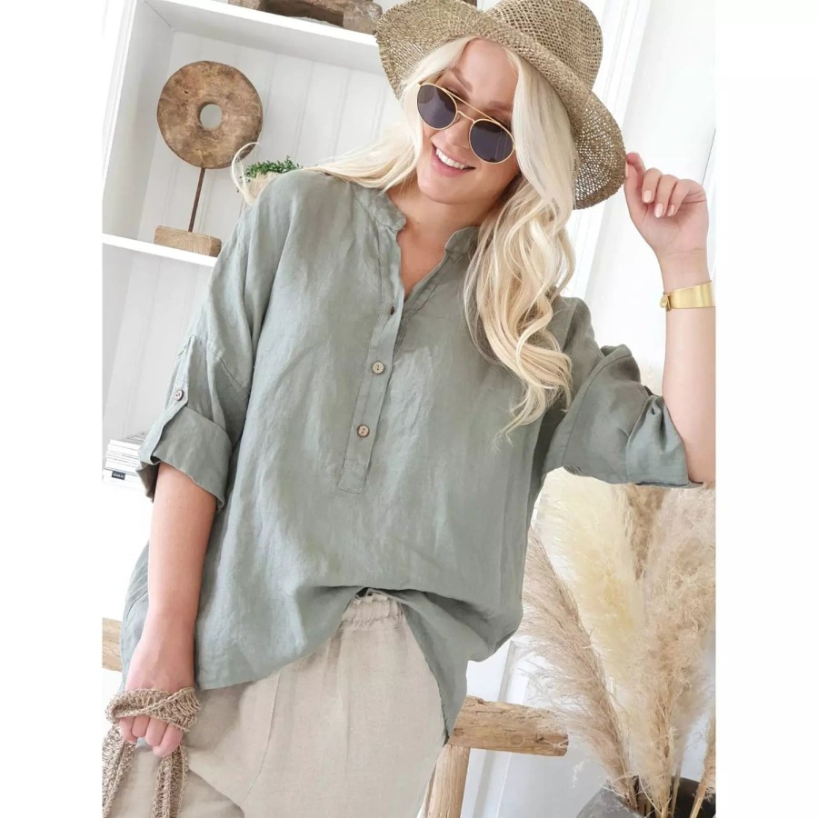 Fashion Bypias | Bypias | Amor Linen Shirt | Olive