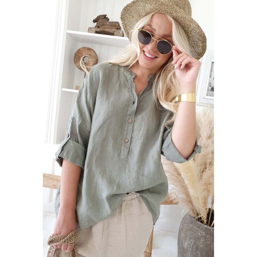 Fashion Bypias | Bypias | Amor Linen Shirt | Olive