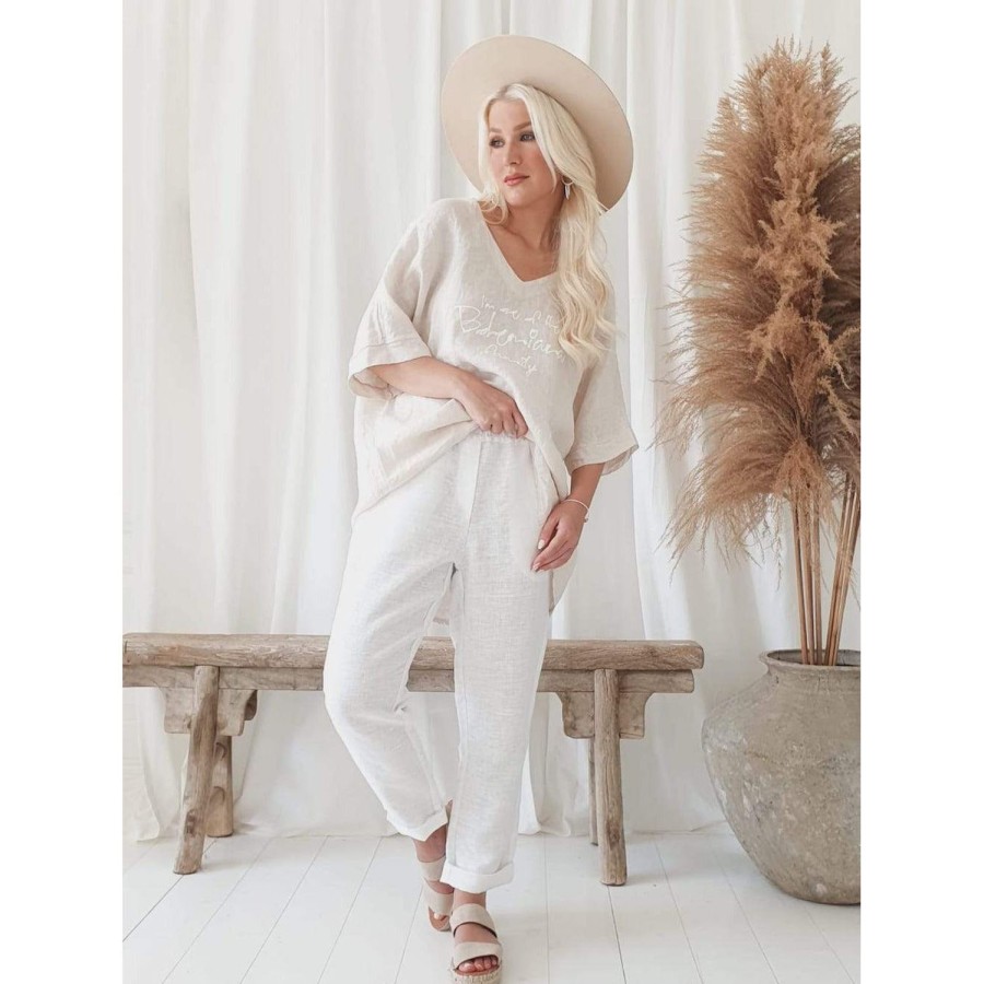 Fashion Bypias | Bypias | Linen Joggers | White