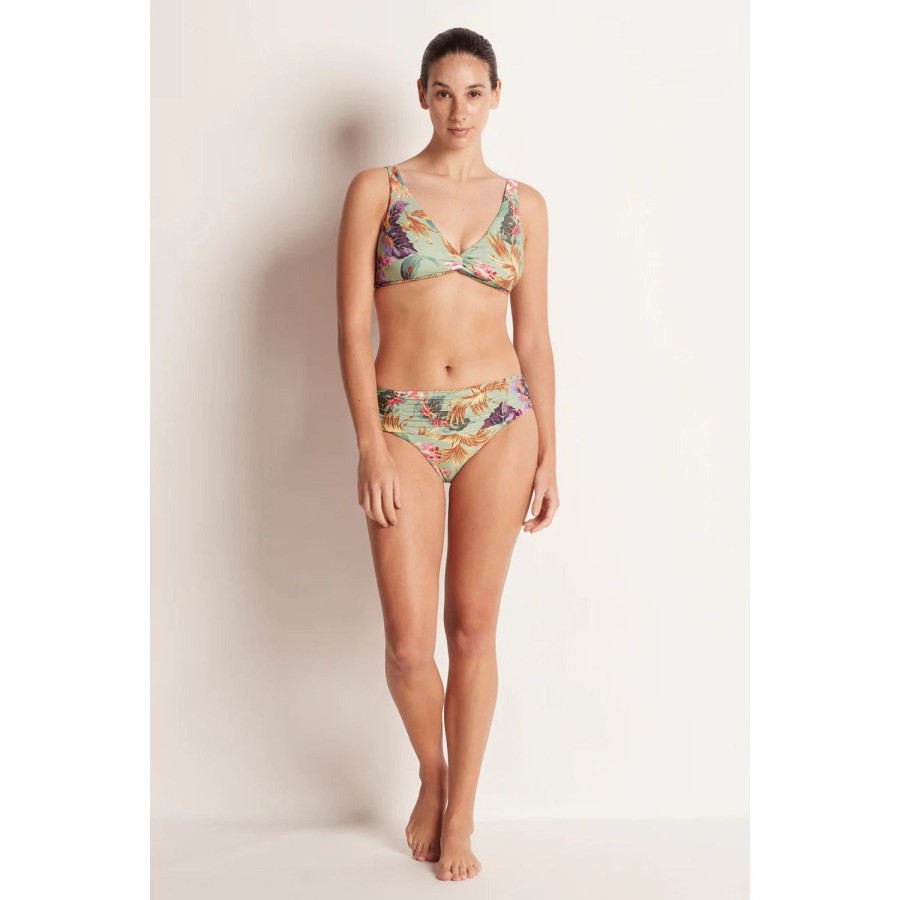 Fashion Monte & Lou | Monte & Lou | Bliss Multi Fit Twist Crop Bra | Aloe