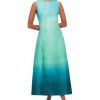 Fashion Leo Lin | Leo Lin | Cleo Sleeveless Midi Dress Ombre Aqua