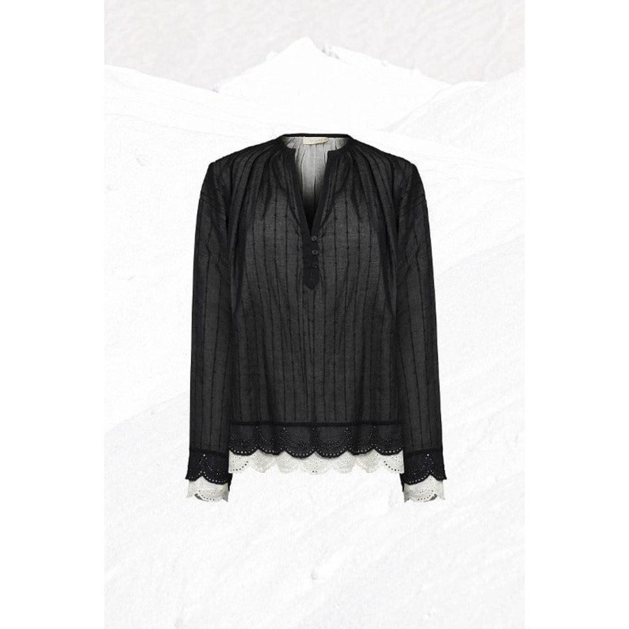 Fashion Mes Demoiselles | Mes Demoiselles | Owen Blouse | Black/Off White