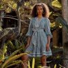 Fashion Once Was | Once Was | Antigua Linen 3/4 Sleeve Babydoll Dress | Del Mar Stripe