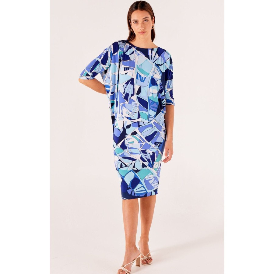 Fashion Sacha Drake | Sacha Drake | Lavender Haze Batwing Dress | Aqua Abstract