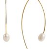 Accessories Fairley | Fairley | Gold Pearl Curve Earrings