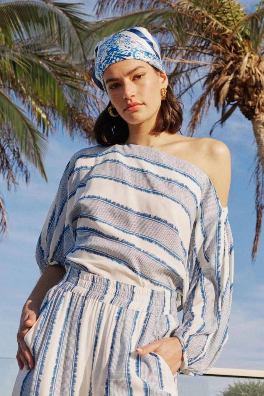 Fashion Once Was | Once Was | Positano Viscose Dolman Sleeve Top | Sorrento Stripe