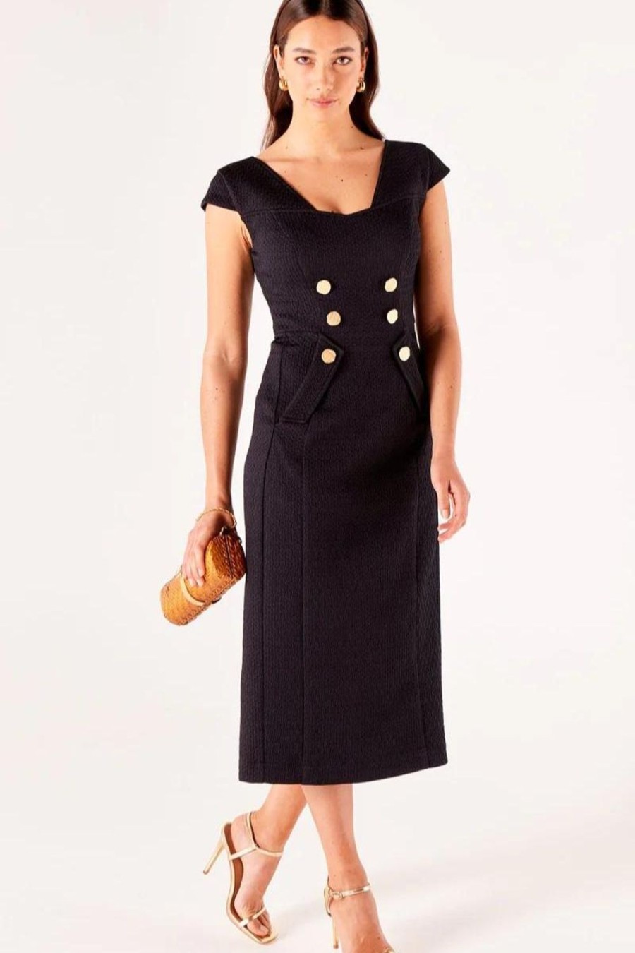 Fashion Sacha Drake | Sacha Drake | Imperial House Dress | Navy Jacquard