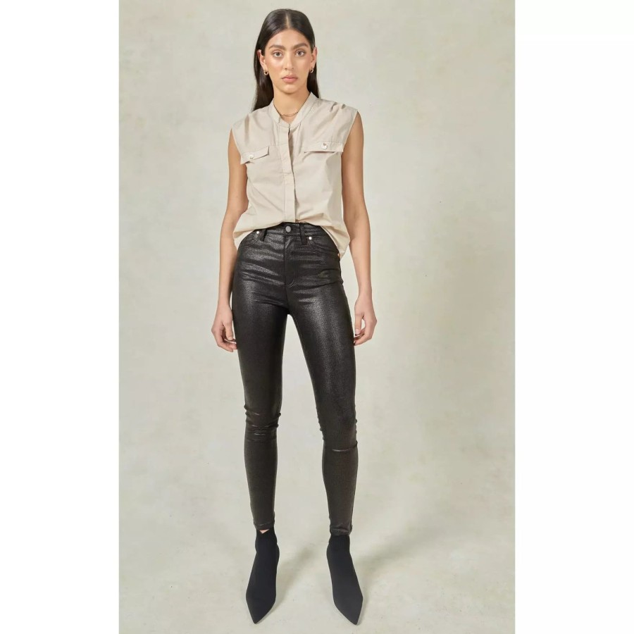 Fashion Dricoper | Dricoper | Dcd Printed Coated Jeans | Black Snake