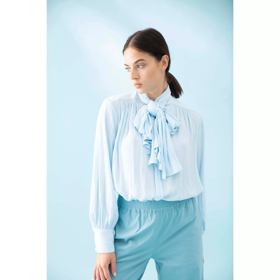 Accessories Mela Purdie | Mela Purdie | Scarf Neck Blouse | Bluebell