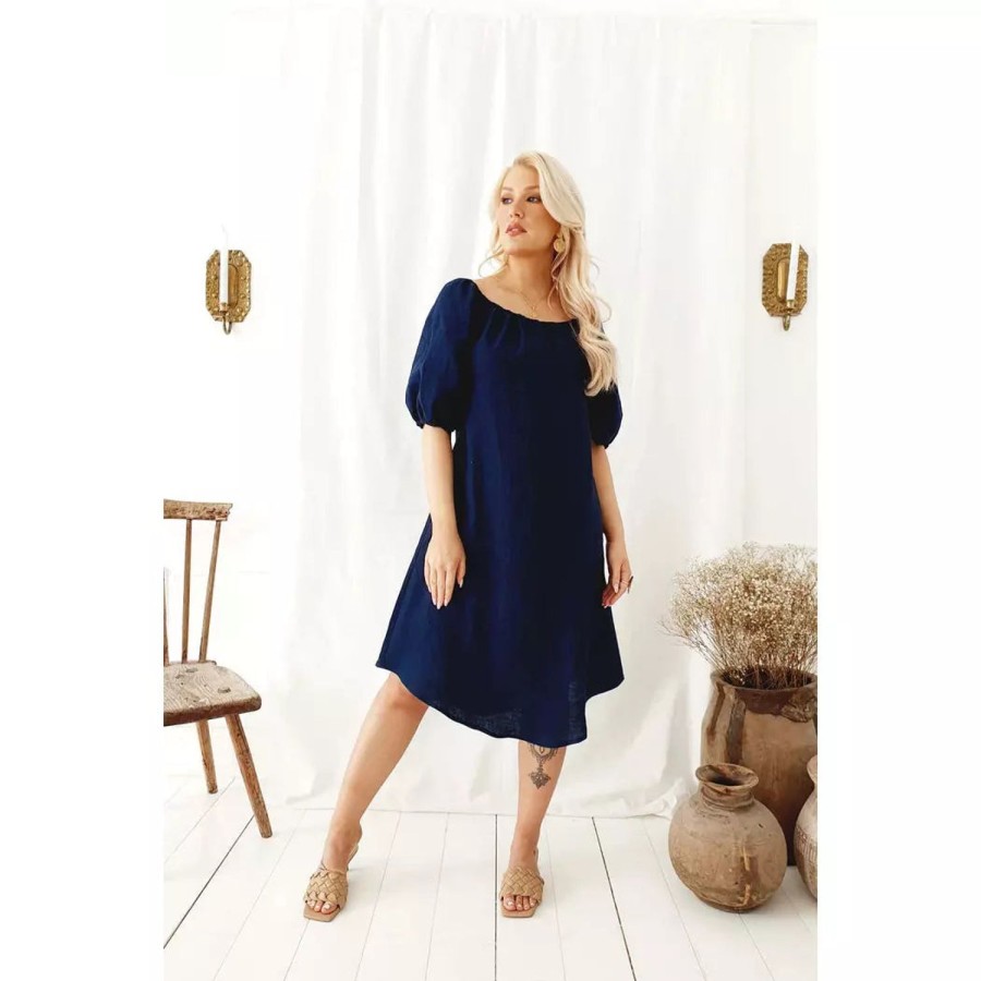 Fashion Bypias | Bypias | Louise Linen Dress | Navy