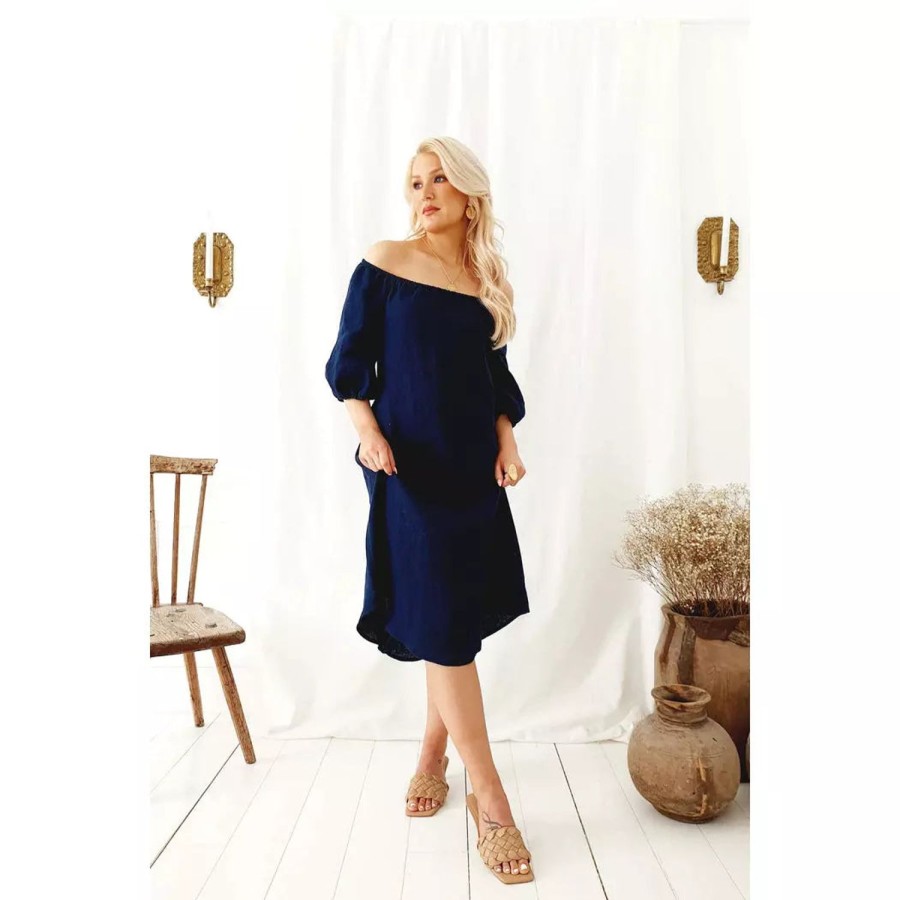 Fashion Bypias | Bypias | Louise Linen Dress | Navy