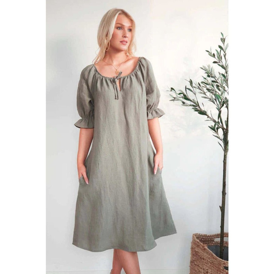 Fashion Bypias | Bypias | My Best Linen Dress | Camo Green