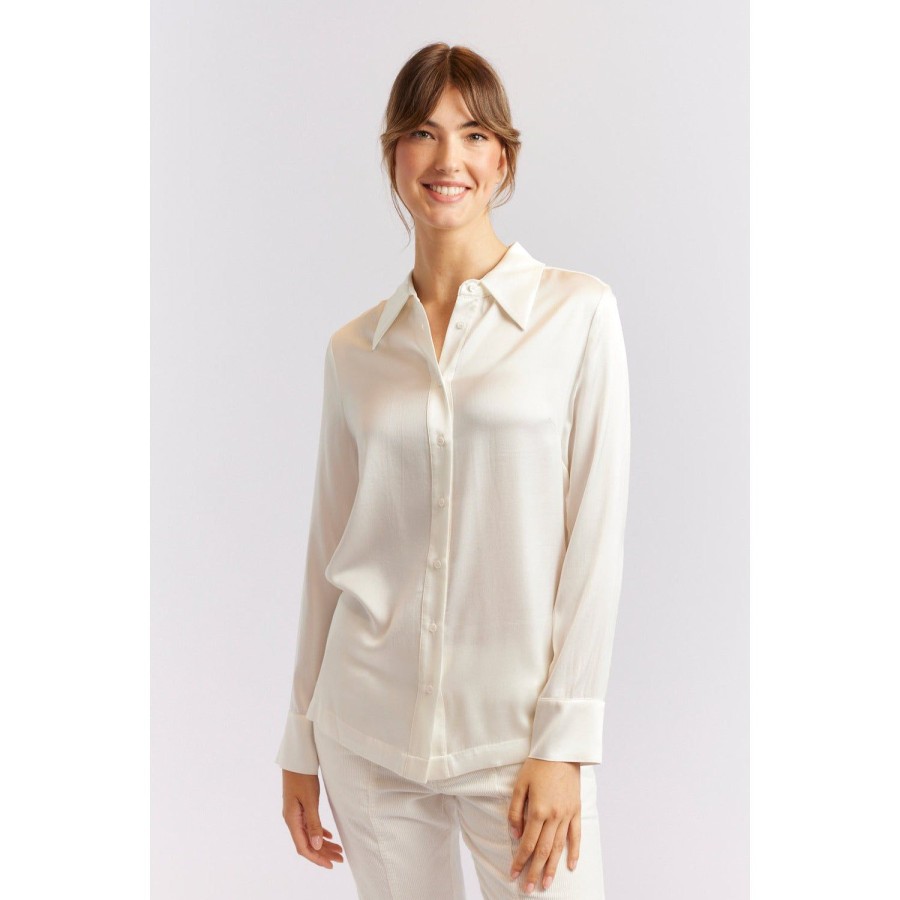 Fashion Alessandra | Alessandra | Primrose Silk Shirt | Ivory