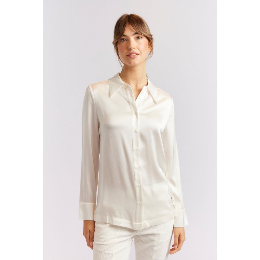 Fashion Alessandra | Alessandra | Primrose Silk Shirt | Ivory