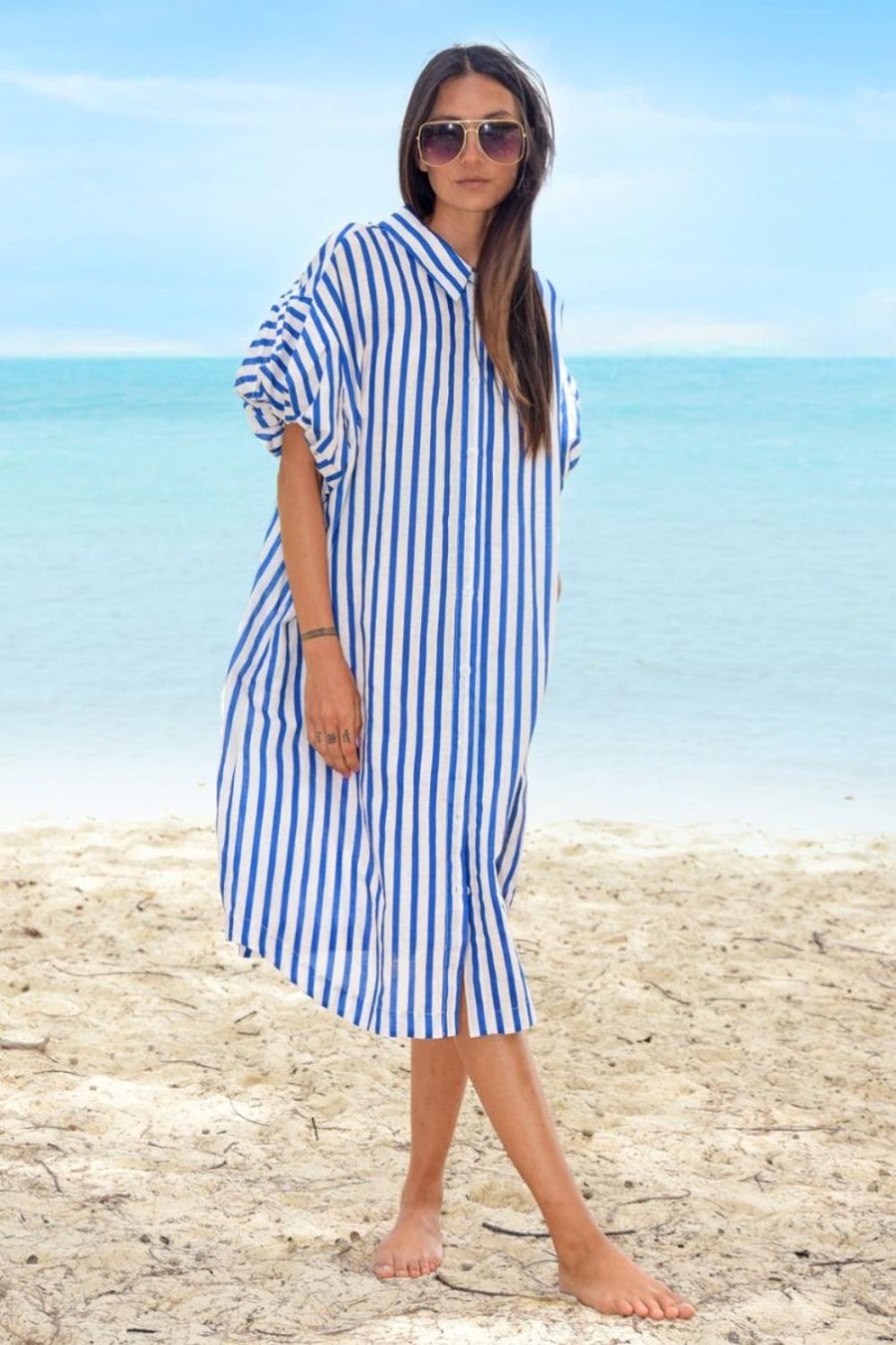 Fashion Cooper | Cooper | Twist And Shout Dress | Blue Stripe