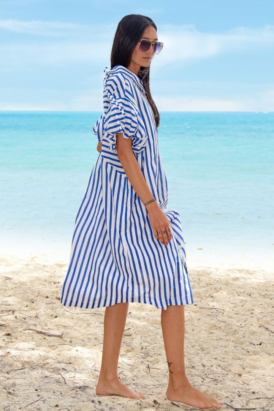 Fashion Cooper | Cooper | Twist And Shout Dress | Blue Stripe