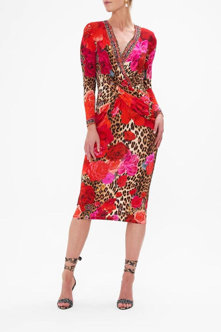 Fashion Camilla | Camilla | Heart Like A Wildflower V Neck Midi Cross Front Dress