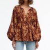 Fashion Kinney | Kinney | Astrid Top Burgundy Floral