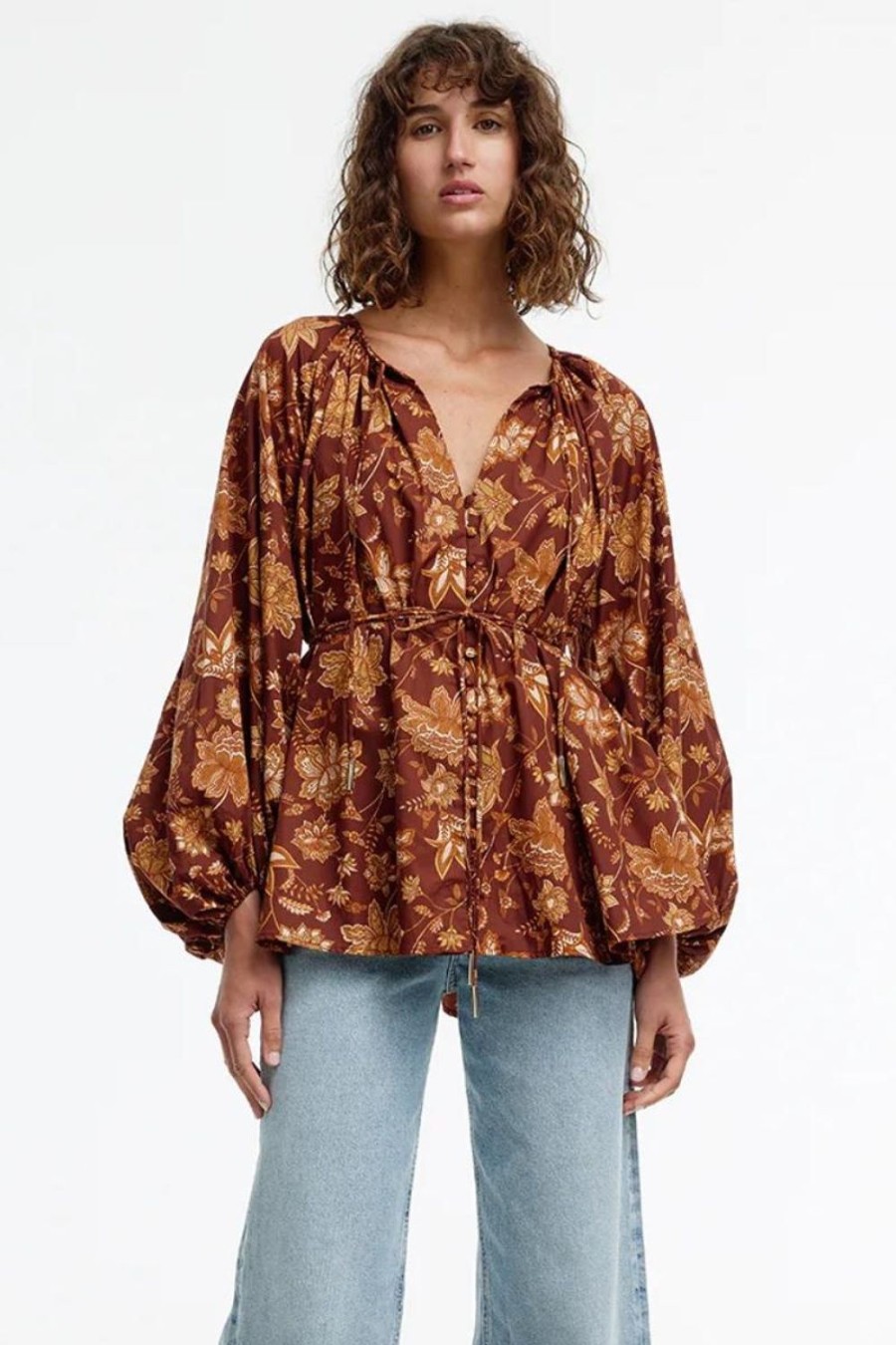 Fashion Kinney | Kinney | Astrid Top Burgundy Floral