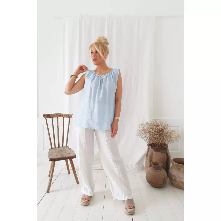 Fashion Bypias | Bypias | Lisa Linen Tank Top | Sky Blue