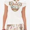 Fashion Camilla | Camilla | Mickey Takes A Trip Slim Fit Round Neck T-Shirt In White