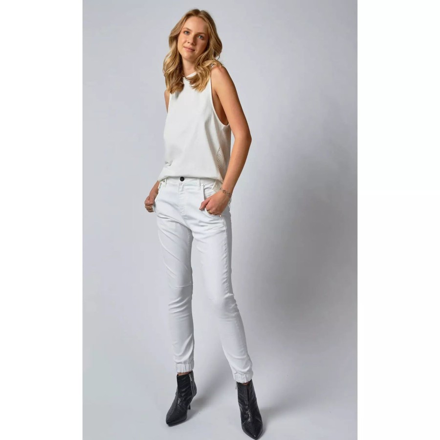 Fashion Dricoper | Dricoper | Coated Cuffed White Jeans